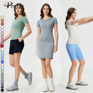 <span class=keywords><strong>T</strong></span>-<span class=keywords><strong>shirt</strong></span> <span class=keywords><strong>femme</strong></span> Super respirant sans couture Fitness chemises <span class=keywords><strong>T</strong></span>-<span class=keywords><strong>shirt</strong></span> basique <span class=keywords><strong>femme</strong></span> pour <span class=keywords><strong>femme</strong></span> Slim Fit col rond Sport <span class=keywords><strong>T</strong></span>-<span class=keywords><strong>shirt</strong></span> Gym Top - Product Image 2