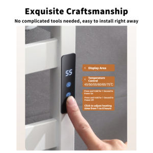 Ensemble de porte-serviettes à contrôle de température en acier inoxydable, pliable, mural, pour salle de bain d'hôtel, support métallique - Product Image 3