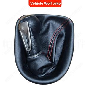 Palanca de cambios para coche Wolf Lake, cubierta de palanca de cambios de 5 velocidades para Seat Leon II MK2 2006-2012, costuras rojas - Product Image 5