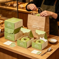 Logo imprimé personnalisé en usine Dessert Shop Cartons à emporter Mini boîte à beignets pliante 1 2 4 6 Boîte à beignets pour le thé de l'après-midi