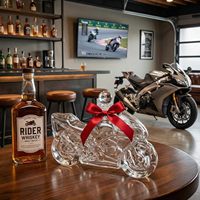 Bouteille en verre pour moto, décanteur de whisky, décanteur de vin, flacon compte-gouttes en verre