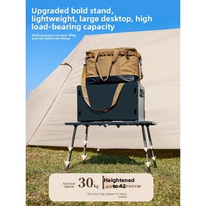 Mesa de aleación de aluminio plegable negra ultraligera portátil para acampar al aire libre muebles de pesca modernos para cocina uso en la playa - Product Image 4