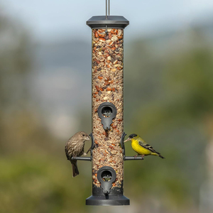 مغذيات مع 6 منافذ تغذية للتعليق في الهواء الطلق ، شماعات فولاذية ومقاومة للماء من البلاستيك الصلب الممتاز ، جذب للطيور البرية - Product Image 1