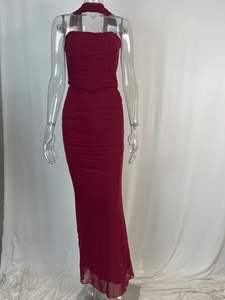 2025 sans bretelles moulante haut court <span class=keywords><strong>et</strong></span> <span class=keywords><strong>jupe</strong></span> Maxi <span class=keywords><strong>ensemble</strong></span> avec écharpe formelle <span class=keywords><strong>mariage</strong></span> invité robe de soirée femmes élégantes 2 pièces robe <span class=keywords><strong>ensemble</strong></span> - Product Image 6