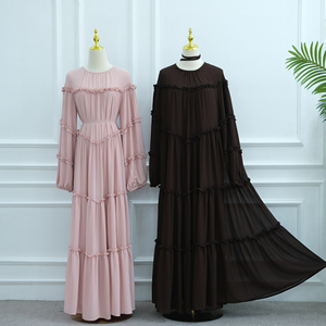 Loriya 2026 Nouvelle <span class=keywords><strong>Robe</strong></span> Islamique Abaya Fermée pour <span class=keywords><strong>Femme</strong></span>, <span class=keywords><strong>Robe</strong></span> Musulmane en Chiffon Double Couche, <span class=keywords><strong>Robe</strong></span> Longue à Volants Superposés pour <span class=keywords><strong>Femme</strong></span> - Product Image 5
