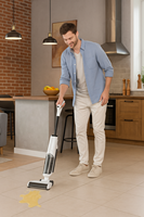 Aspirateur portable vertical à forte aspiration avec écran LED, nettoyage humide et sec, auto-nettoyant, moteur sans balais 200W pour tapis et usage domestique