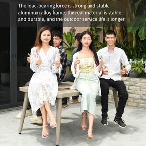 Moderno al aire libre patio jardín aleación <span class=keywords><strong>de</strong></span> aluminio Mesa <span class=keywords><strong>terraza</strong></span> balcón champán aleación <span class=keywords><strong>de</strong></span> aluminio <span class=keywords><strong>mesas</strong></span> y sillas <span class=keywords><strong>de</strong></span> ocio - Product Image 5
