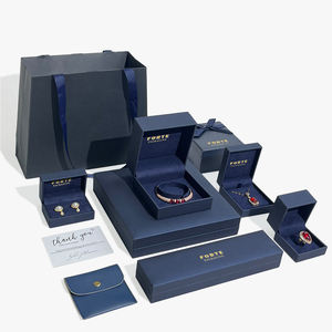 Распродажа, голубое роскошное кольцо из кожзаменителя, упаковочные коробки для ювелирных изделий на заказ, шкатулка для ювелирных изделий с логотипом на заказ - Product Image 2