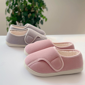 <span class=keywords><strong>Chaussures</strong></span> de maison à enfiler en fourrure d'hiver <span class=keywords><strong>pour</strong></span> femmes réglable en mousse à mémoire de forme diabétique Extra large polaire respirant semelle intérieure souple arthrite œdème - Product Image 3