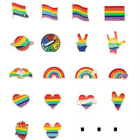 Broches personnalisées en forme de cœur arc-en-ciel GAY LGBT Pride Émail épingles arc-en-ciel Formes multiples Badge de revers