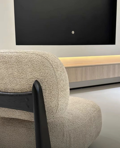 Vente en gros de fauteuil pouf moderne de luxe pouf de <span class=keywords><strong>mouton</strong></span> crème canapé fauteuil canapé en velours simple pour le salon avec pouf - Product Image 4