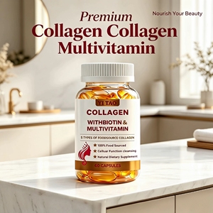 Gélules de collagène d'origine alimentaire – Soutien pour la peau et les cheveux avec biotine, multivitamines, nettoyant – Complément anti-âge naturel - Product Image 4