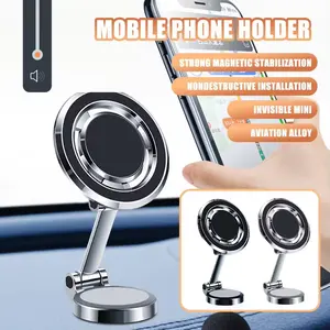 Alloy Folding Degree Rotation Magnet Air Vent Dashboard Magnetic Car Phone Holder For IPhone 12 13 14 15