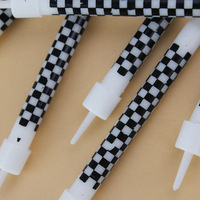 Bougies de fête Voiture de course, Décorations de gâteau d'anniversaire et de cupcakes Drapeau à carreaux Noir et Blanc, Thème course automobile Nouvel An