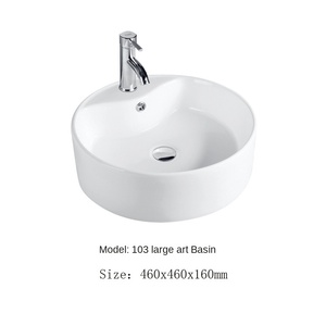 Lavabo de salle de bain moderne haut de gamme en céramique colorée avec drain intégré, disponible en plusieurs couleurs pour lavabo de toilettes - Product Image 6