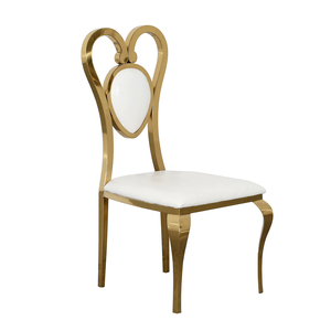 Chaise de mariage empilable moderne en acier inoxydable doré pour événements et locations - Product Image 1