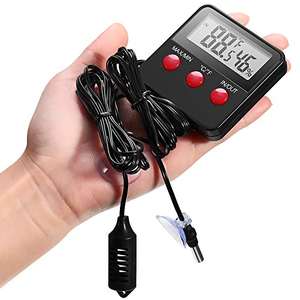 Thermomètre et hygromètre numériques pour reptiles avec sonde externe – Terrarium, incubateur, cage, humidor - Product Image 2