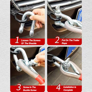 Outils d'urgence d'extérieur Courroie de voiture épaisse pour véhicule, camion, remorque, corde de remorquage - Product Image 6