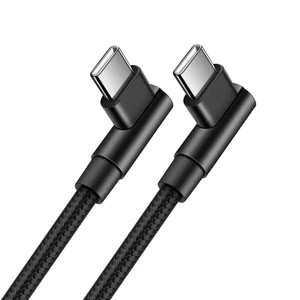 Cavo di ricarica rapida USB-C a USB-C da 60W, 0.3m, 1m, 2m, con angolo a 90 gradi (a L, destra/sinistra), in nylon, da maschio a maschio - Product Image 6