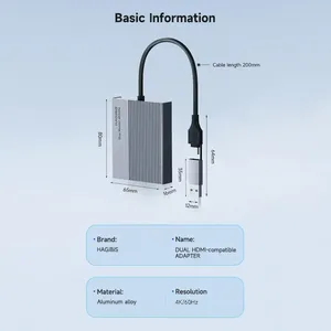 Adaptateur d'affichage 4K Hagibis USB-C/USB 3.0 vers double HDMI compatible avec les accessoires de jeu Apple M1 <span class=keywords><strong>M2</strong></span> Windows <span class=keywords><strong>Mac</strong></span> - Product Image 6