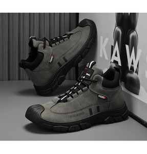 Nuevas botas de trabajo para hombre, de montaña, deportivas, casuales, modernas, multiusos, de caña alta y suela blanda. - Product Image 4