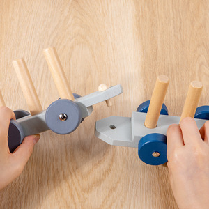2022 nuovo stile prescolare educativo animale bambini blocco set giocattolo impilabile in legno treno per bambini blocchi di legno treno - Product Image 5