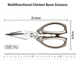 Ciseaux de cuisine multifonctionnels pour volailles, manche en alliage d'aluminium, lame en acier titane, résistants à la rouille, faciles à rincer - Product Image 5