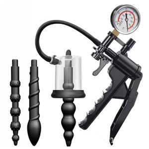 Zwei-in-Eins Analplug-Pumpe für Männer im Pistolen-Stil mit Gewinde für P-Punkt-Vakuum und simultane Saug-Analmassage, Masturbationstoy für Männer - Product Image 1
