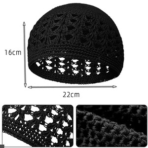 <span class=keywords><strong>Bonnet</strong></span> en coton au crochet pour <span class=keywords><strong>homme</strong></span>, broderie 3D, chapeau de prière pour usage quotidien, plage et affaires, religion musulmane - Vente en gros usine - Product Image 2