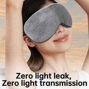 Customized Light Grey Crystal Velvet Adjustable Temperature and Timing Built-in Battery Steam <b>Wireless</b> <b>Heating</b> Eye Mask - Product Image 3