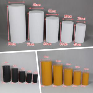 Vent moderne avec plissé cylindrique dessert présentoir set table ronde mariage diner base cylindrique vase pour la décoration - Product Image 6