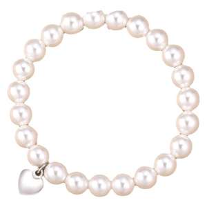 Braccialetto di perle finte con corda elastica per tessere regalo per la festa della mamma 8mm <span class=keywords><strong>bracciale</strong></span> pendente con cuore bianco perla - Product Image 6
