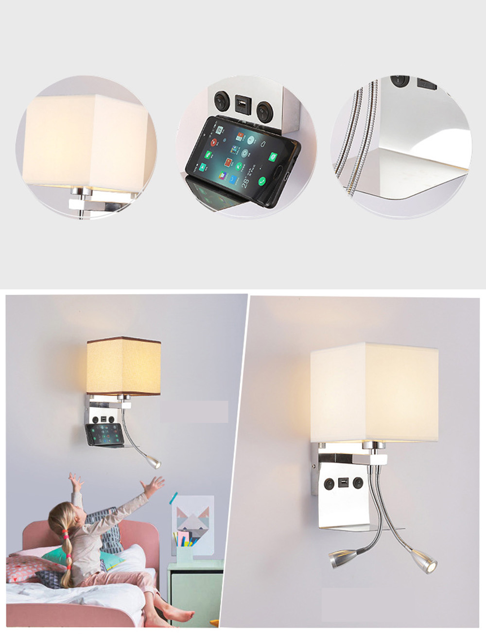 Factory Wholesale Decorative Fabric Lamp Modern Wall light For Hotel Home Living Room