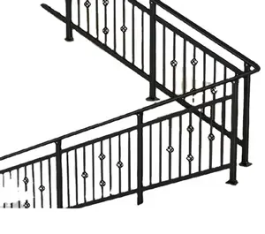 High Quality Metal indoor balustrade wrought iron handrail design modern stair railings From China safety Cast Aluminum Walkway