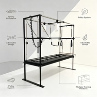 Table de Pilates multifonctionnelle avec ressorts, sangles et système de poulies pour l'entraînement de la mobilité et de l'équilibre du tronc