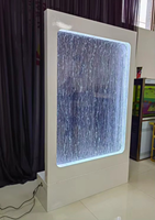 Fontaine à bulles LED avec cascade, panneau de bienvenue, cadre blanc, mur d'eau, toile de fond pour réception de mariage