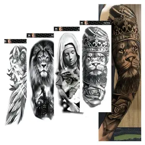 Hot sale 480*170mm Jesus sticker Lion king Totem tattoo for arm back DIY crown tattoo sticker