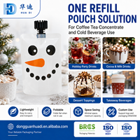 Pochettes de recharge personnalisées pour boissons hivernales 500 ml, avec bec verseur, anti-fuite, pour fournisseurs de café, thé et autres boissons