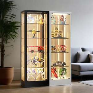 Moderna vetrina in vetro a grandezza naturale 60x50 custodia in acciaio a LED con porta chiudibile a chiave regolabile per uso supermercato - Product Image 5