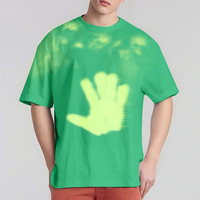 Nueva Camiseta Unisex de Algodón, Tejido Liso Teñido, Twill Grueso con Función de Cambio de Color Termocrómico