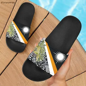 Zapatillas de diseño de isla Marshall para hombre y mujer, chanclas Unisex de Polinesia, Guam, calzado de playa, zapatillas deslizantes