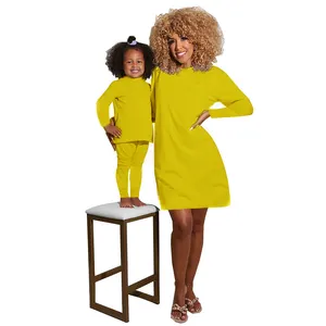 Grosir gaun bayi gadis bayi dijual set-Set Pakaian Lengan Panjang Dua Potong, Pakaian Musim Gugur Ukuran Plus untuk Anak Perempuan Mama dan Anak Perempuan