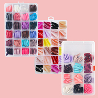 Kit de 24 faux ongles brillants à presser, forme amande, longueur moyenne, prêts à poser, ajustement naturel, couvrance totale, écologiques