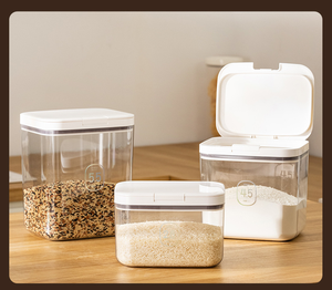 Ownswing nhựa container với một-báo Chí nắp trong suốt Pet giặt bột hộp với đo cup kín thực phẩm lưu trữ bin - Product Image 5