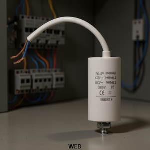 Aluminum Electrolytic <b>Capacitor</b> 8.0uf 450V With Cable For Motor Start Applications - Product Image 3
