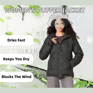 Vestes d'hiver matelassées à capuche pour femmes, tendance, imperméables, coupe-vent, respirantes, avec fermeture éclair, en tricot, de haute qualité - Product Image 2