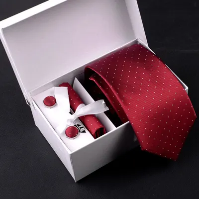 Vente en gros Ensemble de cravates et boutons de manchette avec carrés de poche Cravates et mouchoirs pour hommes rayés Ensemble Cravate