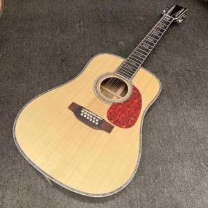 Custom Dreadnought D Body 12 <b>Strings</b> Solid Spruce <b>Top</b> Acoustic Guitar - Product Image 1