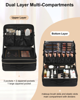 Boîte d'organisation de maquillage extra large Relavel Trousse cosmétique de voyage pour maquilleur professionnel Trousse de train étanche