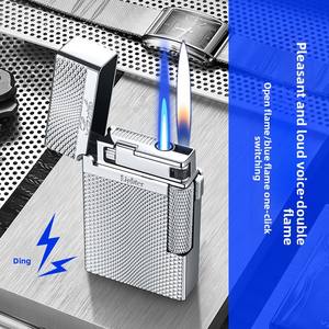 Flame <strong>Blaze</strong> High-Value Loud-Sounding Dual-Flame Switching Inflatable <strong>Lighter</strong> Creative Gift Side-Slide Grinding Wheel Zinc Alloy - Product Image 3